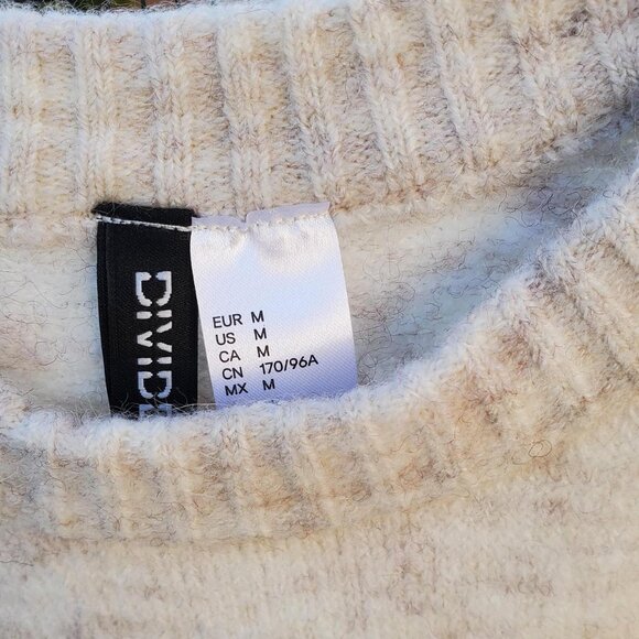 H&M Oatmeal Wool Blend Sweater size M - Picture 2 of 4